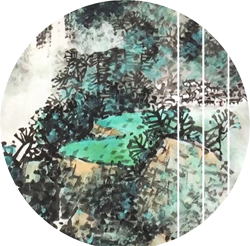 沙舸作品：飞流落云中